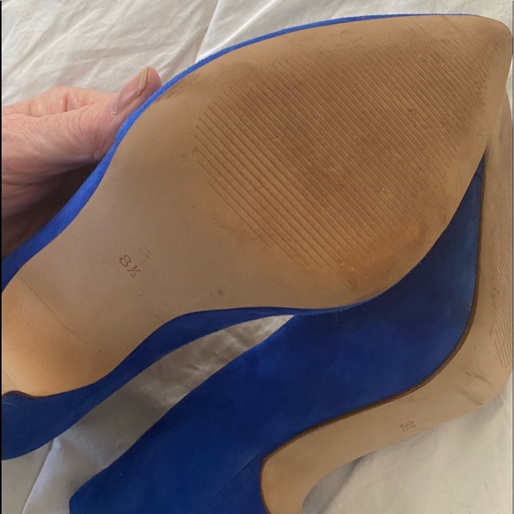 BLUE suede MADEWELL "Mira" Heels Size 8 Rarely Worn - Picture 4 of 6